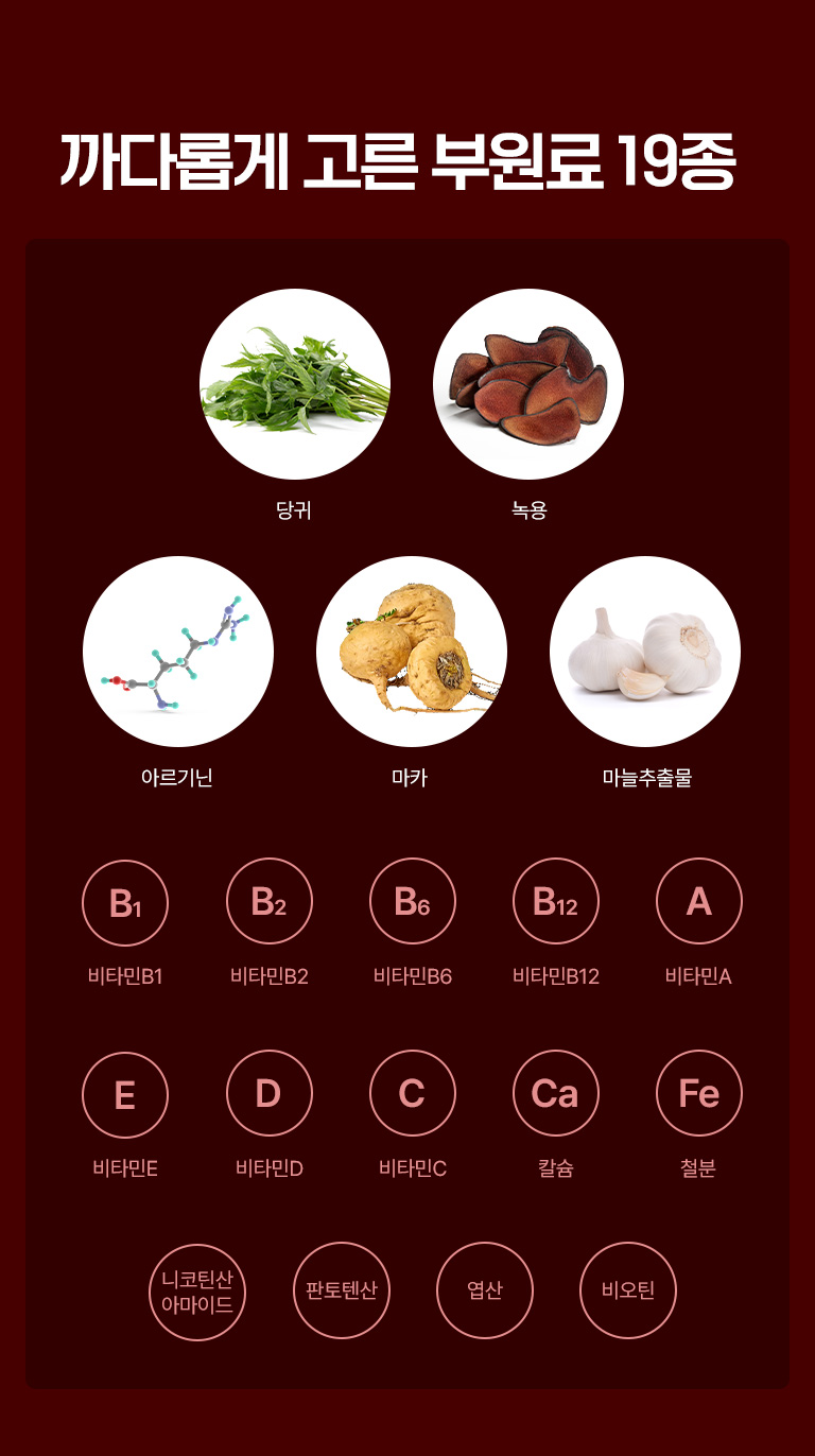 부원료 19종도 같이 넣었습니다